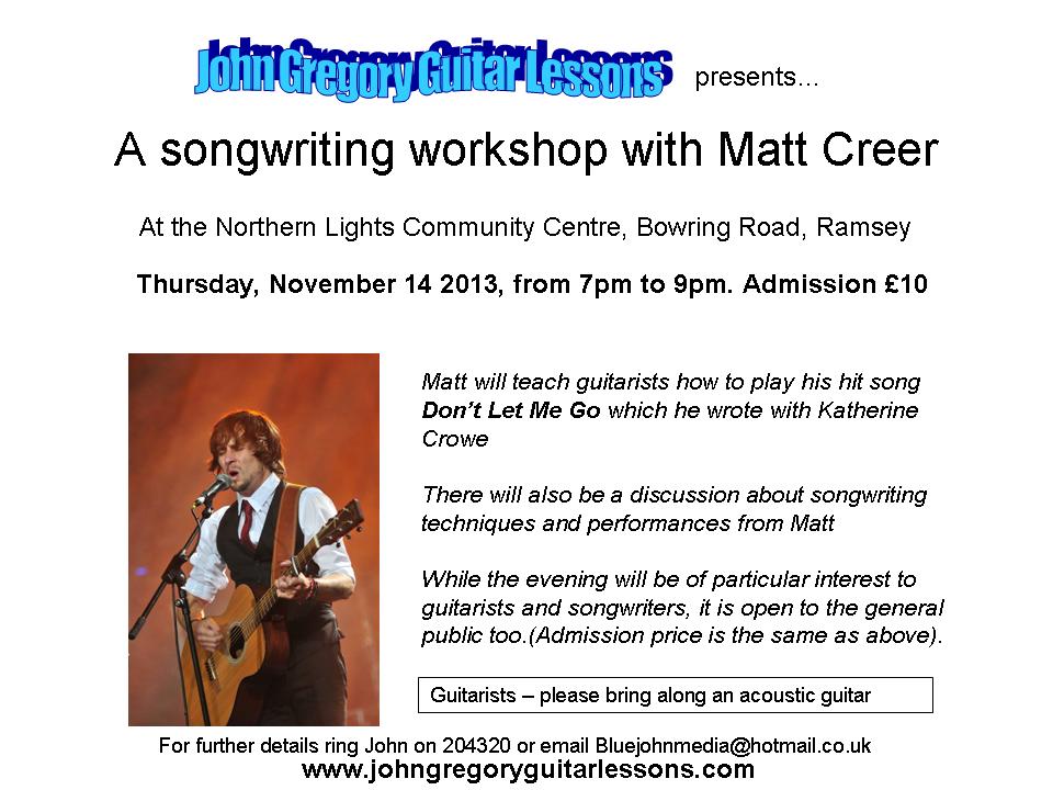 Matt Creer songwriting night